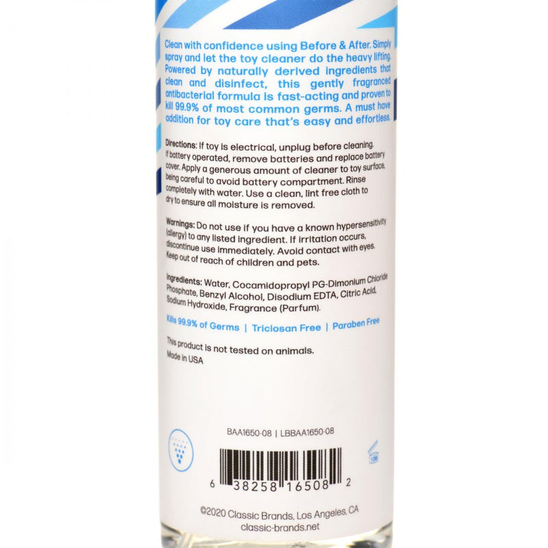 Before and After Anti-Bacterial Adult Toy Cleaner