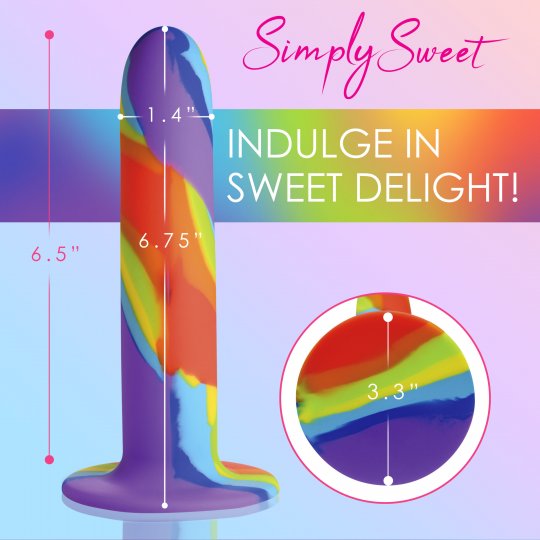Rainbow Silicone Dildo -6.5 inches